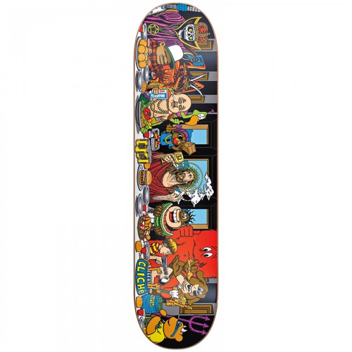 Cliche Last Supper Screen Printed Football Shape Skateboard